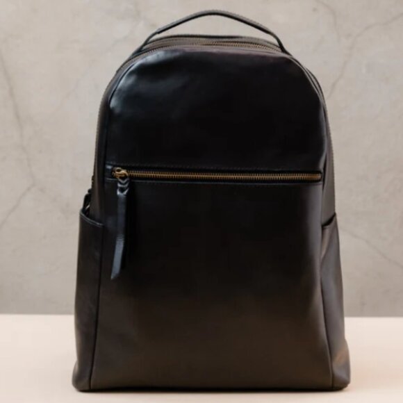 Able Handbags - Able Black Leather Alem Backpack